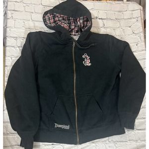 Disneyland Resort Reversible Black / Plaid Hooded Jacket Vintage Women’s Large